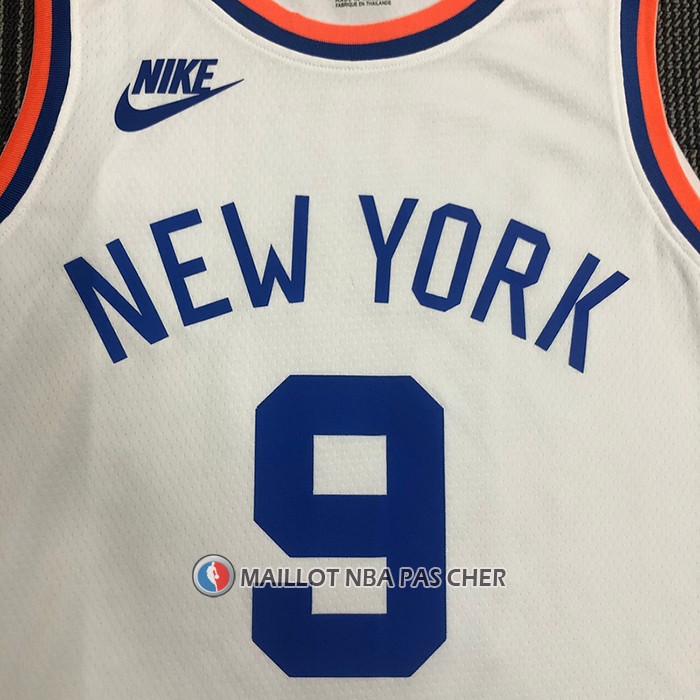 Maillot New York Knicks Rj Barrett NO 9 75th Anniversary Blanc